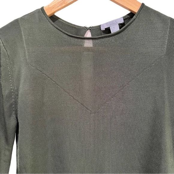COS hunter green  rayon blouse size XS - Picture 2 of 8
